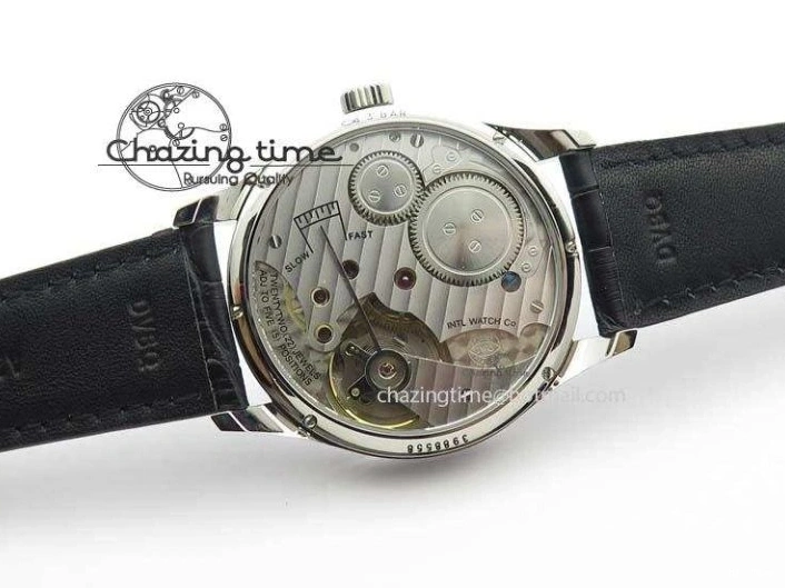 MIROTIME 1230 Effortless Portuguese IW544404 SS White Dial On Black Leather Strap A 7257